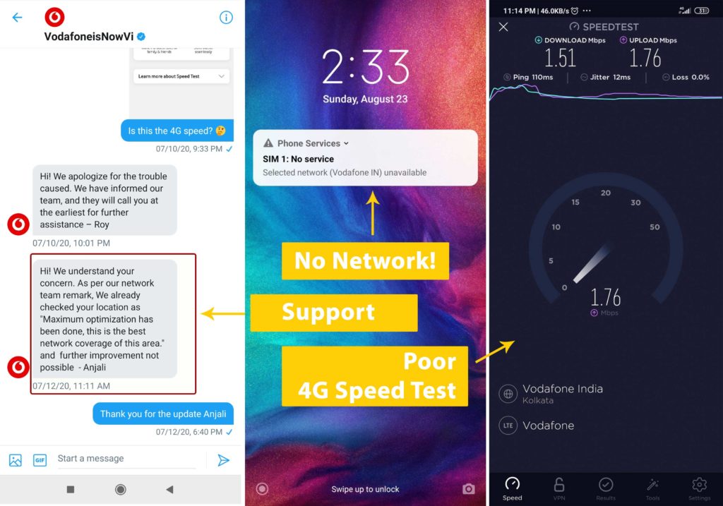 Poor network connectivity issues of Vodafone Idea.